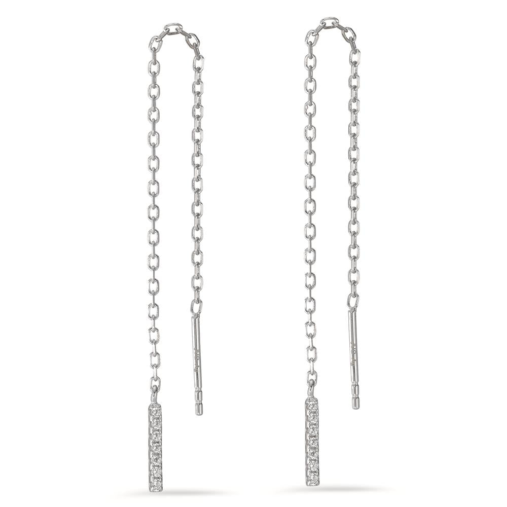 Orecchini a strappo Argento Zirconia 14 pietra rodiato