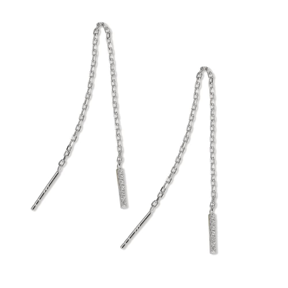 Orecchini a strappo Argento Zirconia 14 pietra rodiato