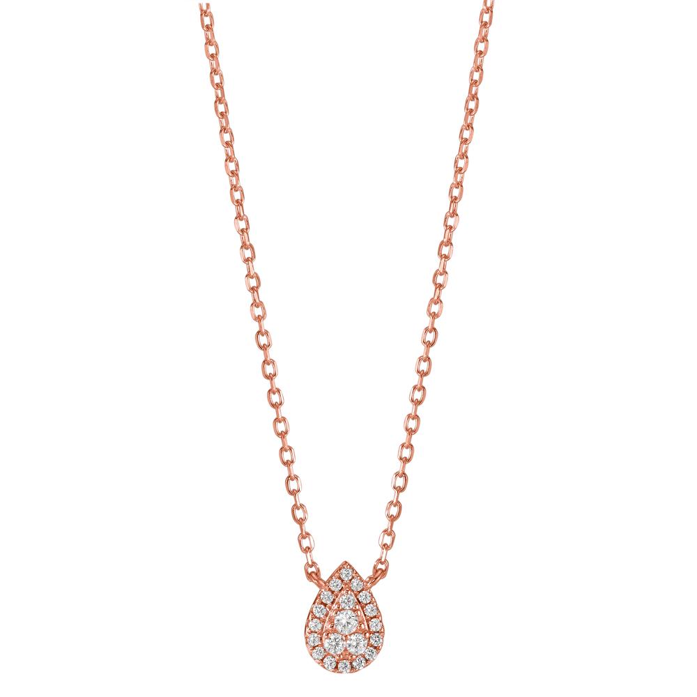 Collana Argento Zirconia rosa dorato 39-44 cm