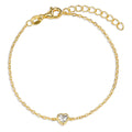 Bracciale Argento Zirconia giallo dorato Cuore
