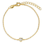 Bracciale Argento Zirconia giallo dorato Cuore