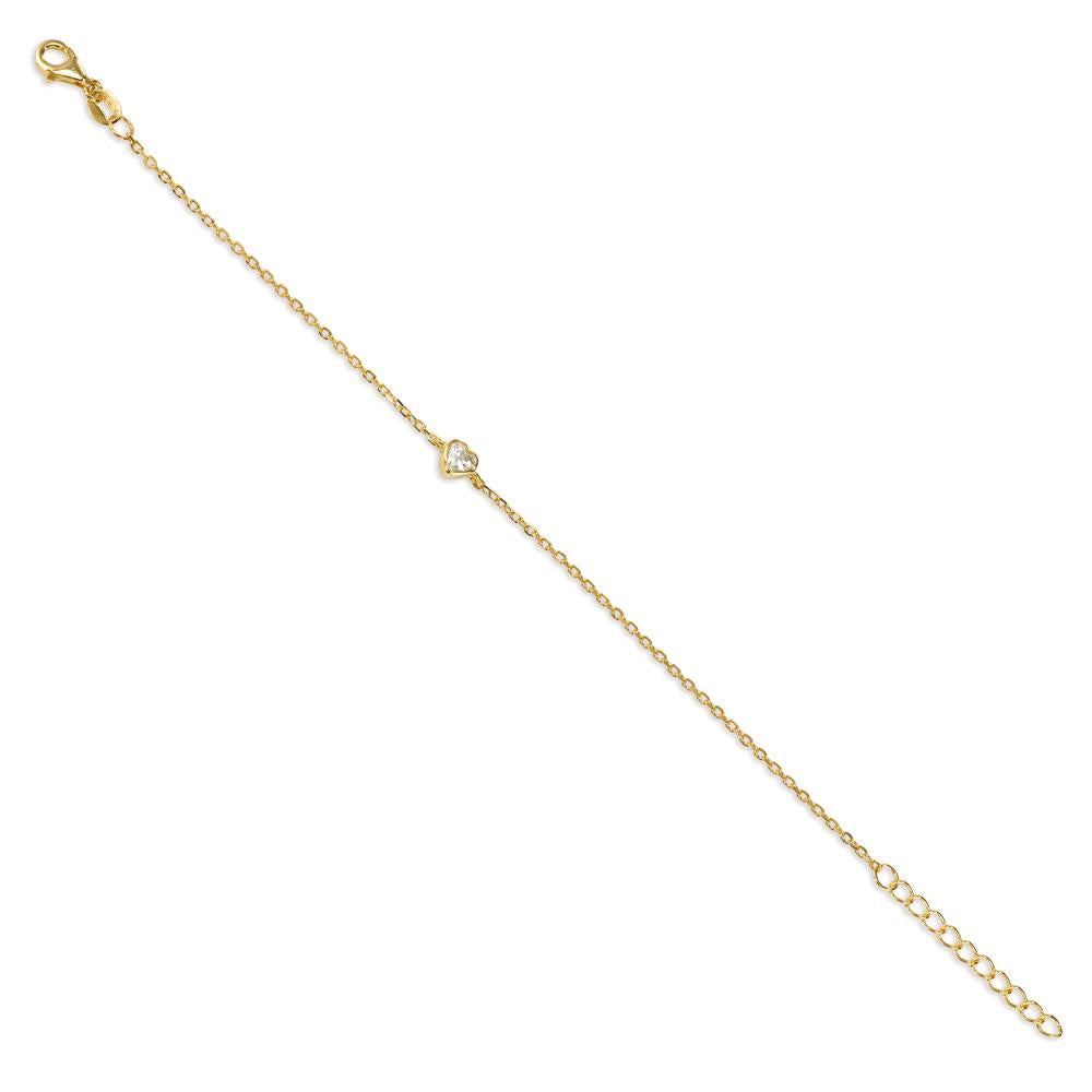 Bracciale Argento Zirconia giallo dorato Cuore