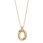 Catena con ciondolo Argento Zirconia 33 pietra giallo dorato 40-45 cm