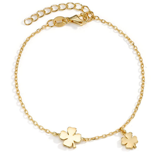 Bracciale Argento giallo dorato Trifoglio 16-19 cm