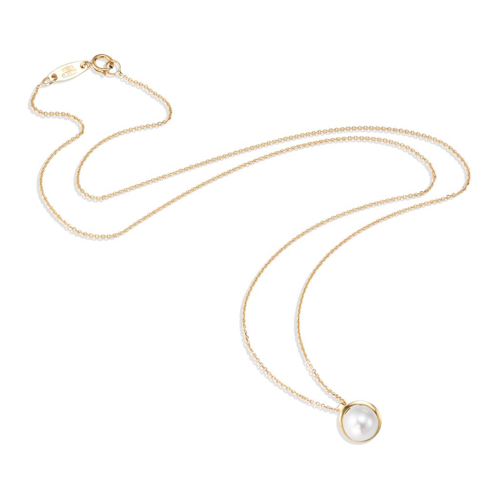 Collana Oro giallo 750/18 carati Perla coltivata d'acqua dolce 42 cm