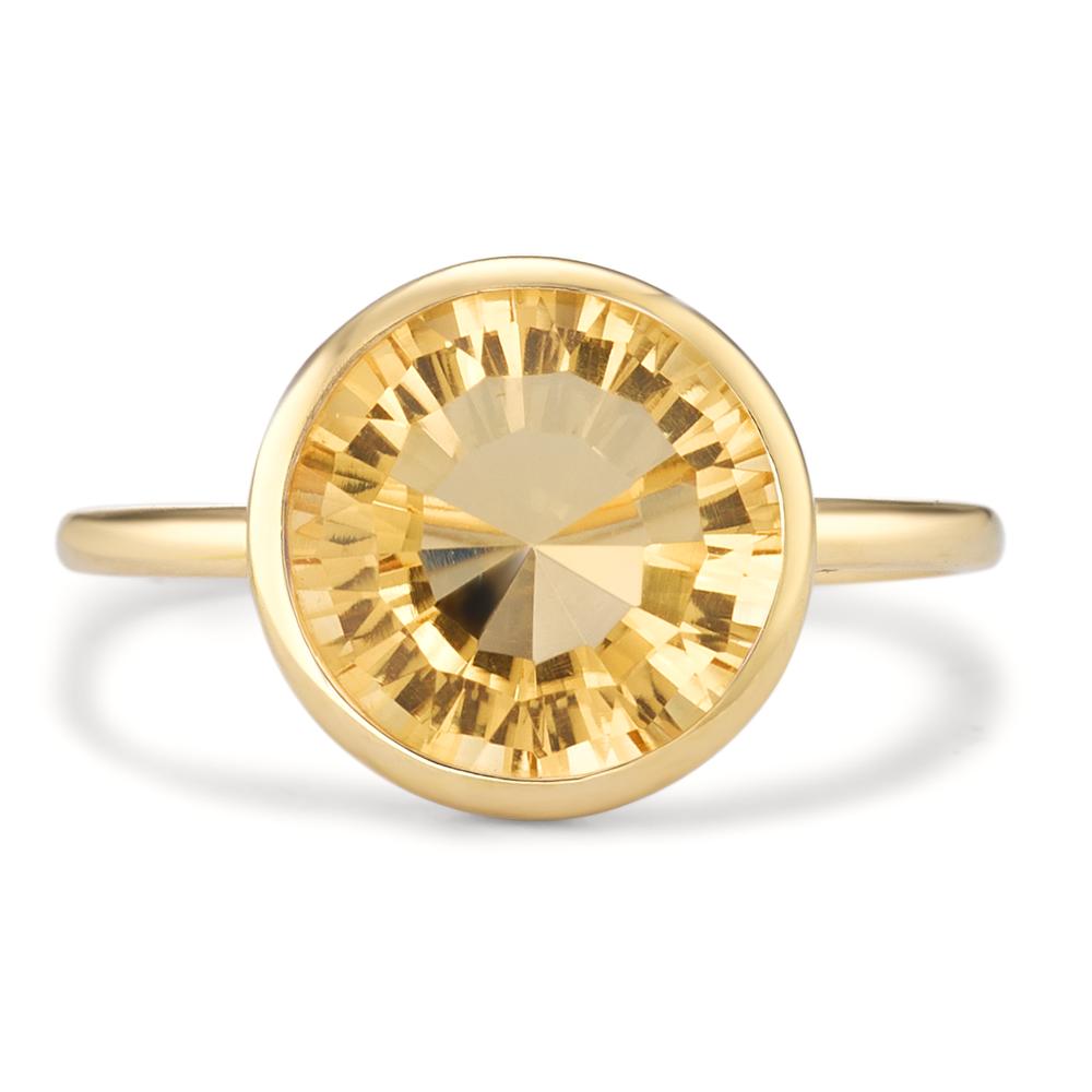 Anello Argento Citrino 3.35 ct giallo dorato Ø11.5 mm