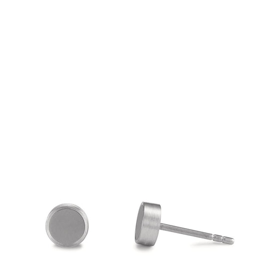 Orecchini a bottone Acciaio inossidabile grigio rivestimento IP Ø6 mm