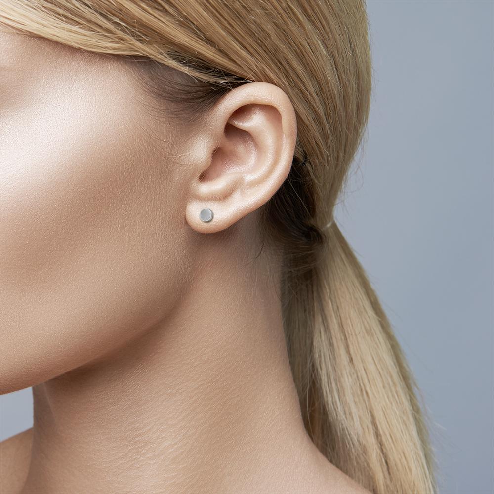 Orecchini a bottone Acciaio inossidabile grigio rivestimento IP Ø6 mm