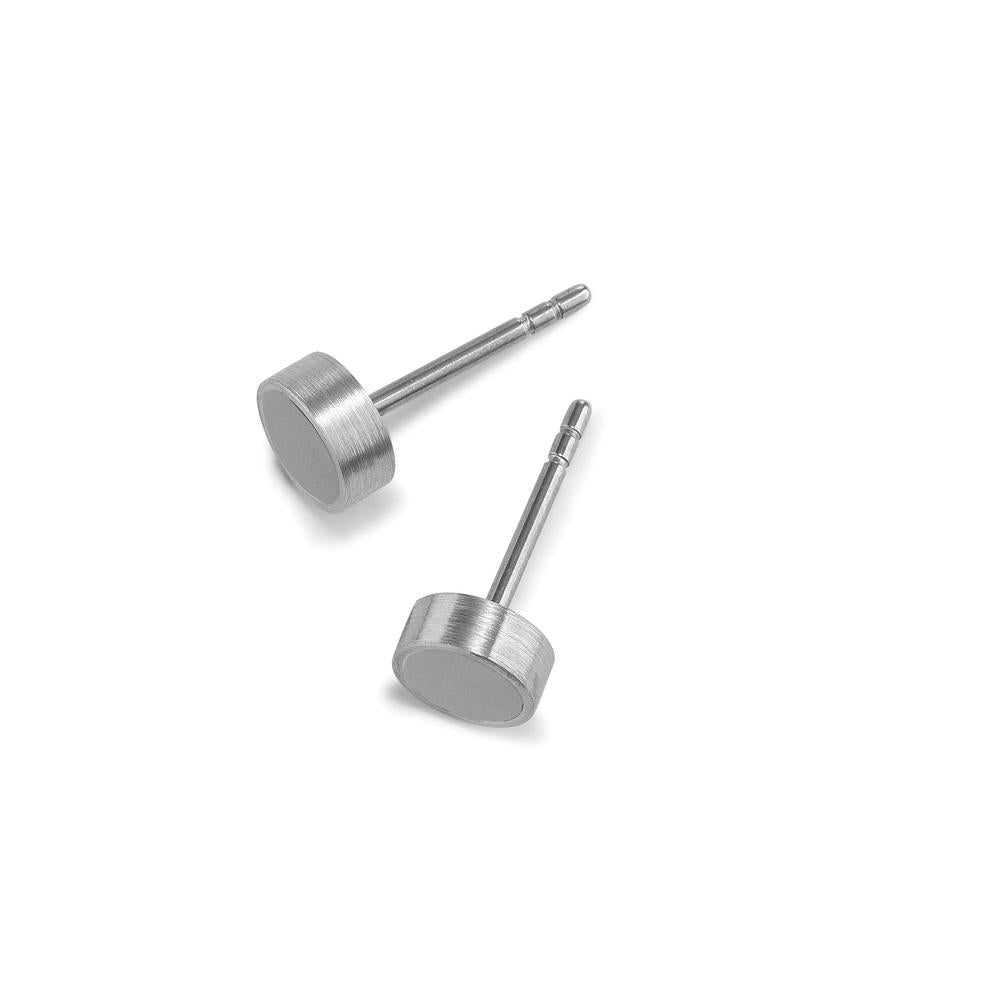 Orecchini a bottone Acciaio inossidabile grigio rivestimento IP Ø6 mm