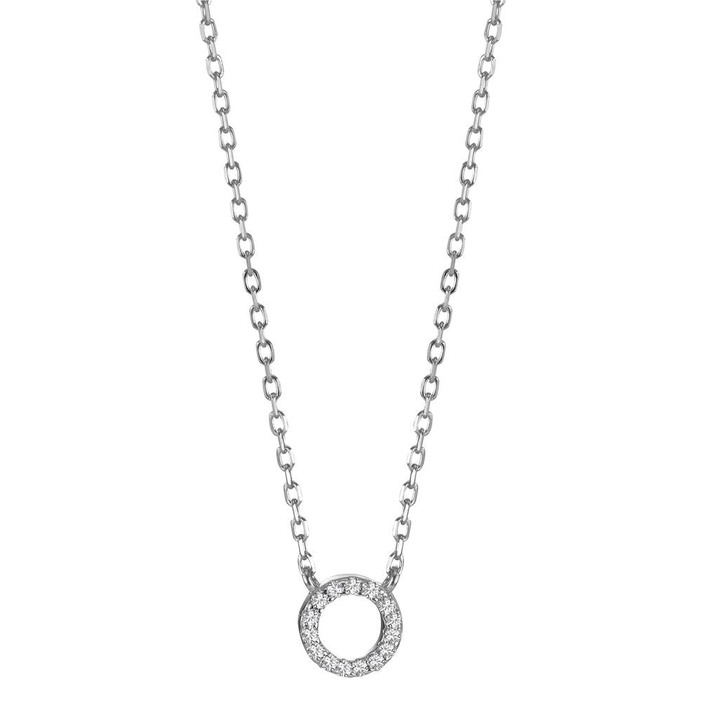 Collana Argento Zirconia rodiato 39-45 cm