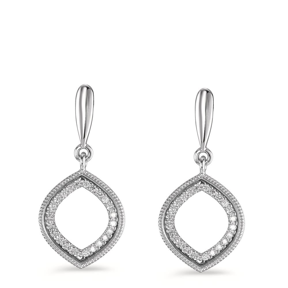 Orecchini Oro bianco 750/18 carati Diamante 0.15 ct, 48 pietra, [Brillant], w-si