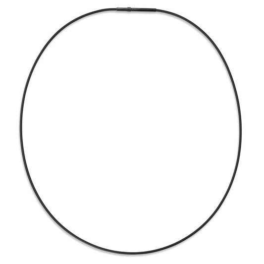 Collana Silicone, Acciaio inossidabile nero rivestimento IP 40 cm Ø1 mm