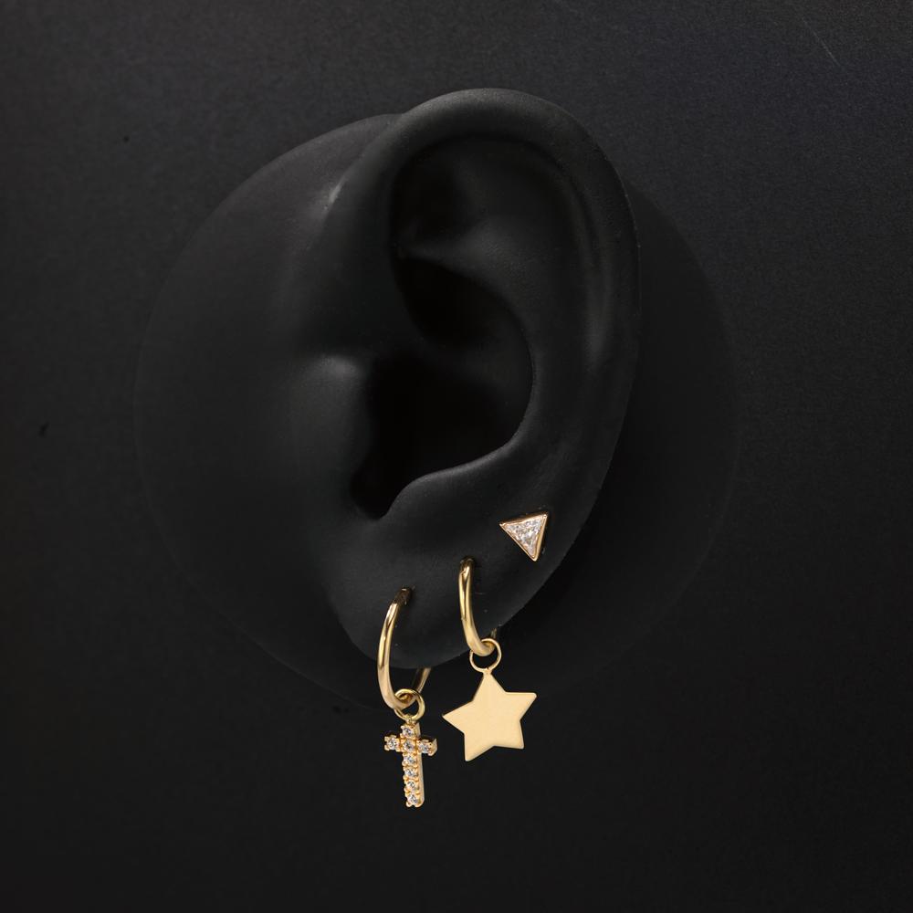 Charms ciondoli Oro giallo 750/18 carati Stella Ø10 mm