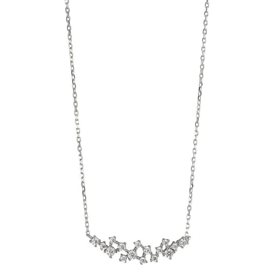 Collana Argento Zirconia bianco, 16 pietra rodiato 39-44 cm