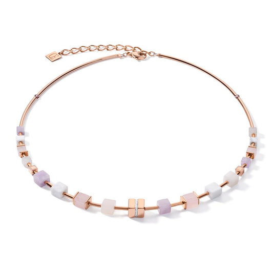 Collana Acciaio inossidabile rosa rivestimento IP 41.5-47.5 cm