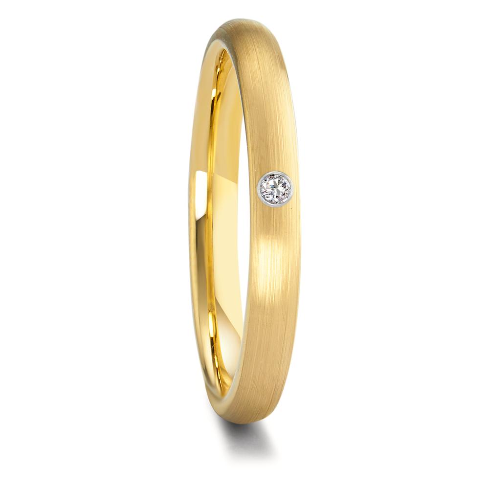 Anello del partner Tungsteno Zirconia giallo rivestimento IP