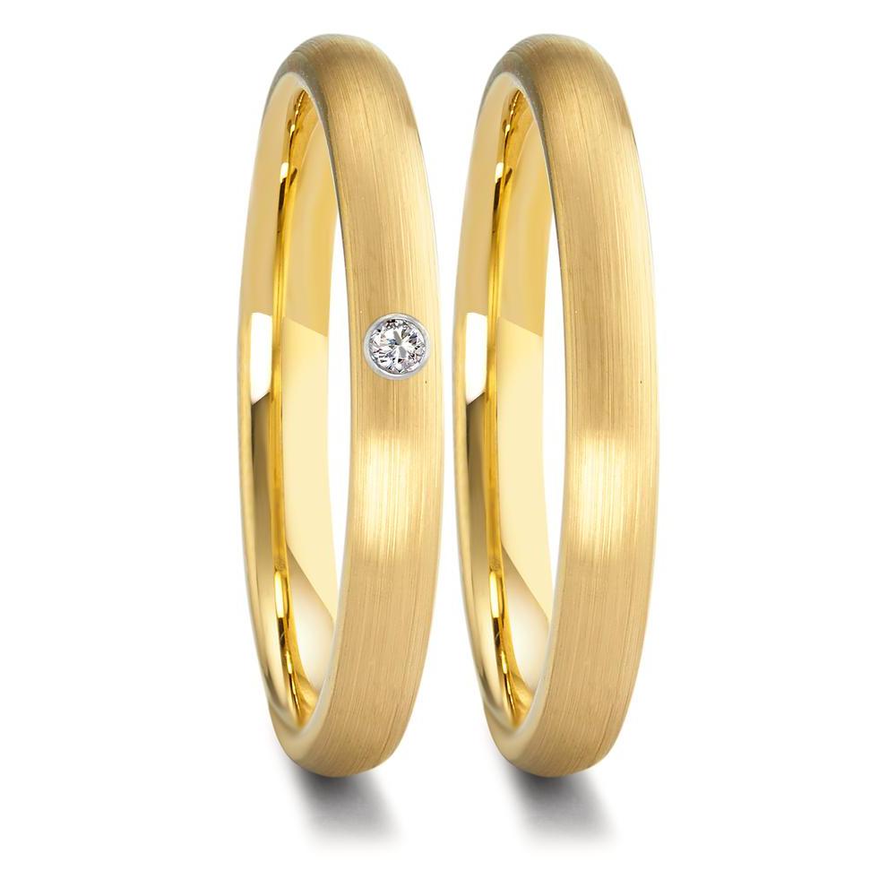 Anello del partner Tungsteno Zirconia giallo rivestimento IP