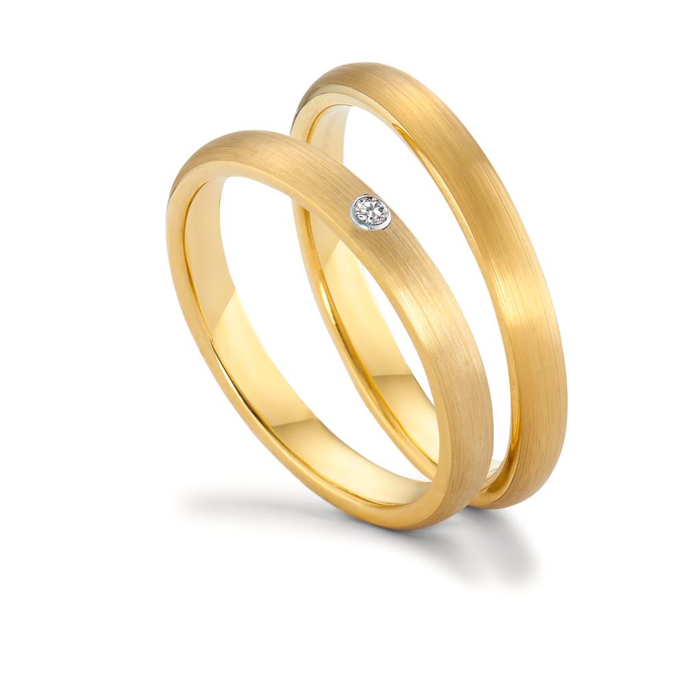 Anello del partner Tungsteno Zirconia giallo rivestimento IP