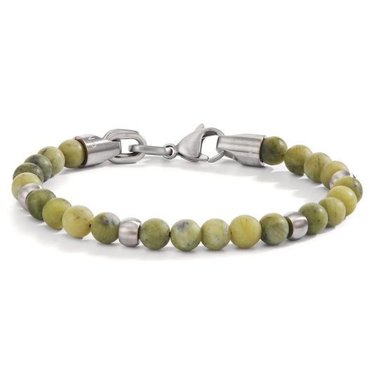 Bracciale Acciaio inossidabile Giada verde 21 cm Ø6.5 mm
