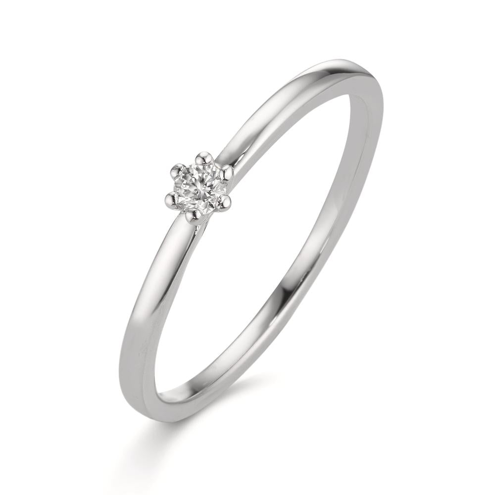 Anello solitario Platino 950 Diamante bianco, 0.07 ct, [Brillant], w-si