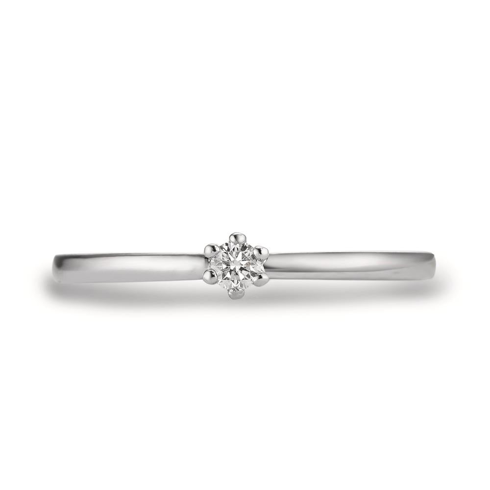 Anello solitario Platino 950 Diamante bianco, 0.07 ct, [Brillant], w-si
