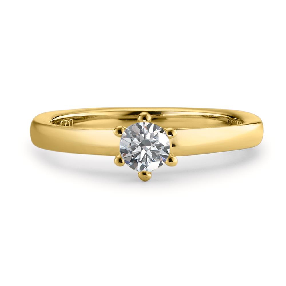 Anello solitario Oro giallo 750/18 carati Diamante bianco, 0.20 ct, [Brillant], w-si