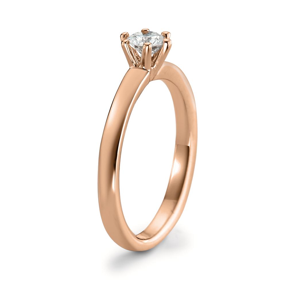 Anello solitario Oro rosso 750/18 carati Diamante bianco, 0.20 ct, [Brillant], w-si