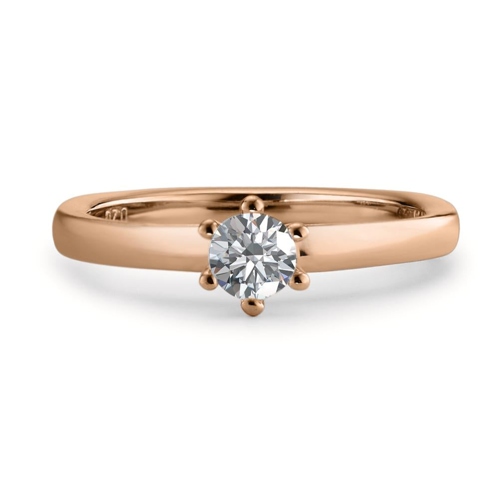 Anello solitario Oro rosso 750/18 carati Diamante bianco, 0.20 ct, [Brillant], w-si