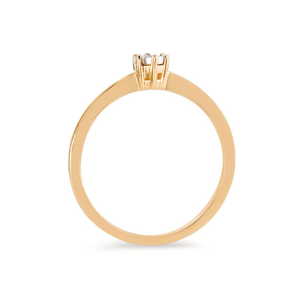 Anello solitario Oro giallo 750/18 carati Diamante 0.03 ct, w-si bicolore