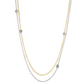Collana Oro bianco 750/18 carati, Oro giallo 750/18 carati Diamante 0.16 ct, 5 pietra, w-si 42-45 cm