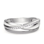 Anello Oro bianco 750/18 carati Diamante 0.15 ct, 20 pietra, w-si