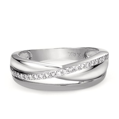 Anello Oro bianco 750/18 carati Diamante 0.15 ct, 20 pietra, w-si