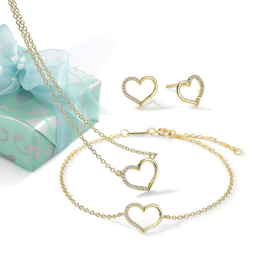 Set Argento giallo dorato Cuore 38-42 cm