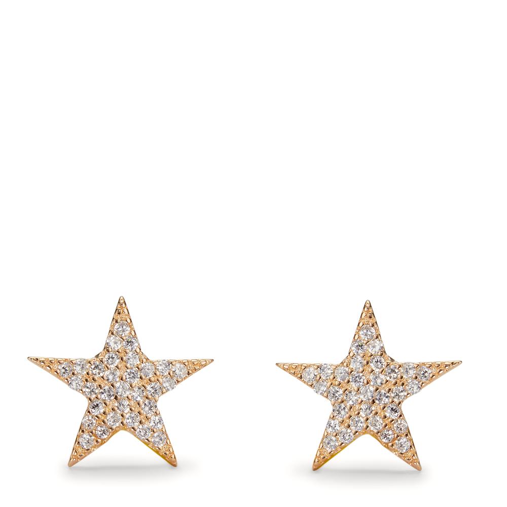 Orecchini a bottone Argento Zirconia giallo dorato Stella Ø11 mm