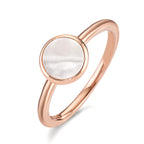 Anello Argento dorato Madreperla bianco Ø7.5 mm