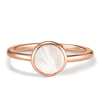 Anello Argento dorato Madreperla bianco Ø7.5 mm