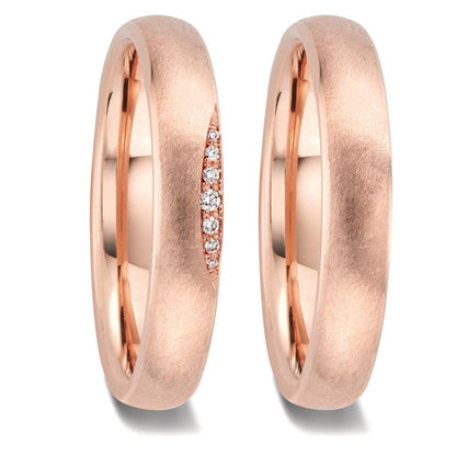 Anello del partner Oro rosa 750/18 carati Diamante 0.032 ct, 7 pietra, w-si