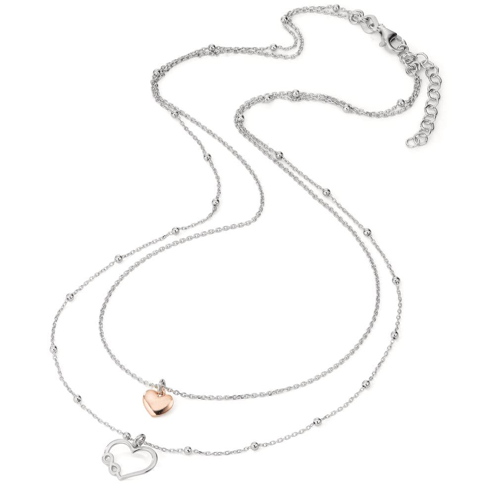 Collana Argento rosa bicolore Cuore 40-44 cm