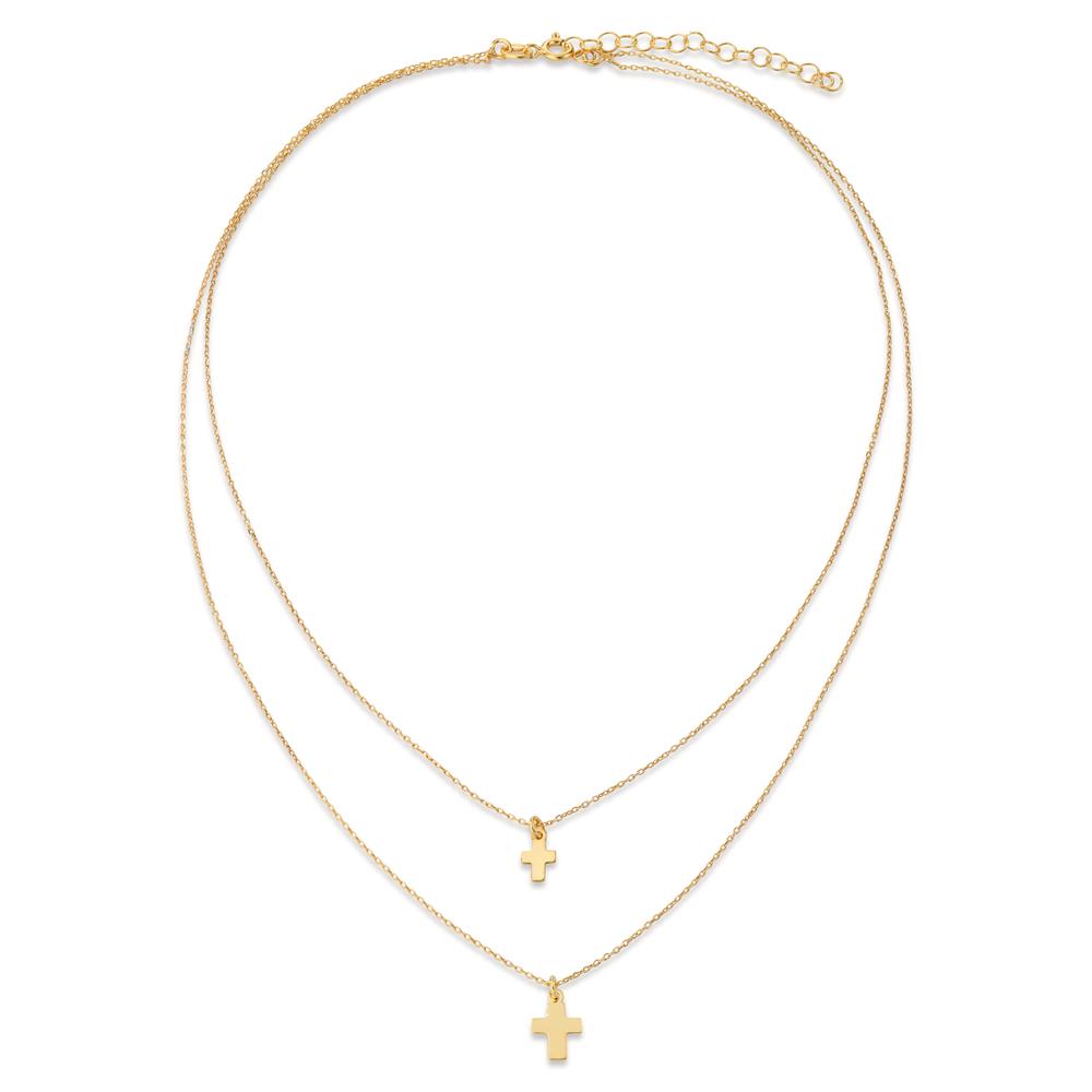 Collana Argento giallo dorato Croce 38-42 cm
