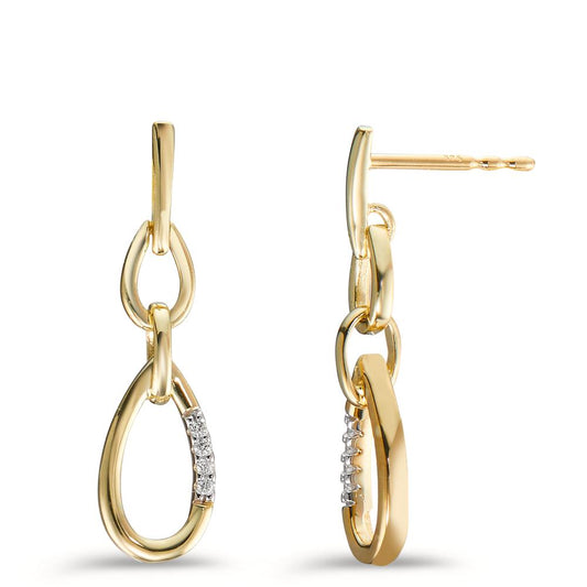 Orecchini Oro giallo 375/9K Diamante 0.03 ct, 8 pietra, w-si bicolore