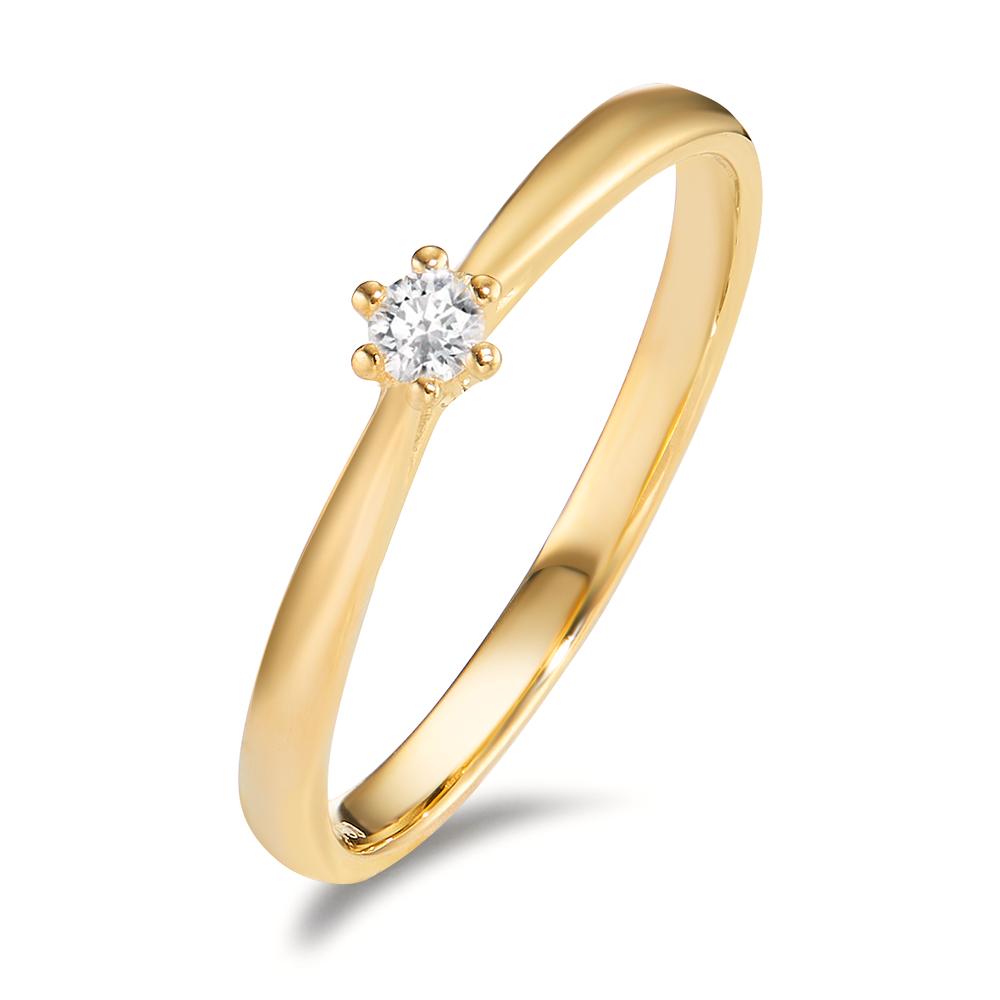 Anello solitario Oro giallo 750/18 carati Diamante 0.075 ct, w-si