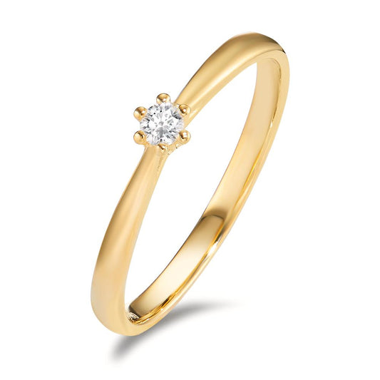 Anello solitario Oro giallo 750/18 carati Diamante 0.075 ct, w-si