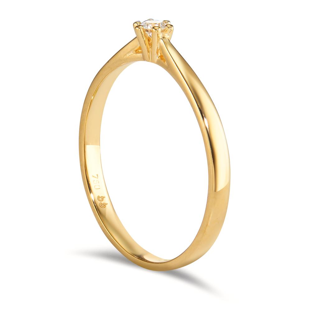 Anello solitario Oro giallo 750/18 carati Diamante 0.075 ct, w-si