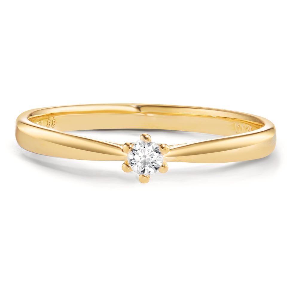 Anello solitario Oro giallo 750/18 carati Diamante 0.075 ct, w-si