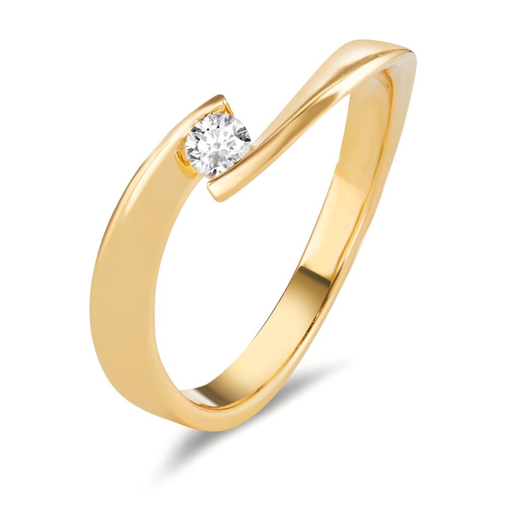 Anello solitario Oro giallo 750/18 carati Diamante 0.09 ct, w-si