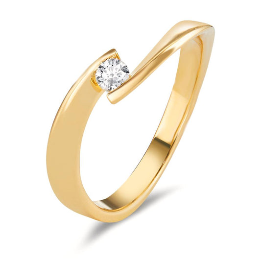 Anello solitario Oro giallo 750/18 carati Diamante 0.09 ct, w-si
