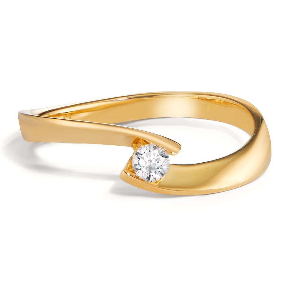 Anello solitario Oro giallo 750/18 carati Diamante 0.09 ct, w-si