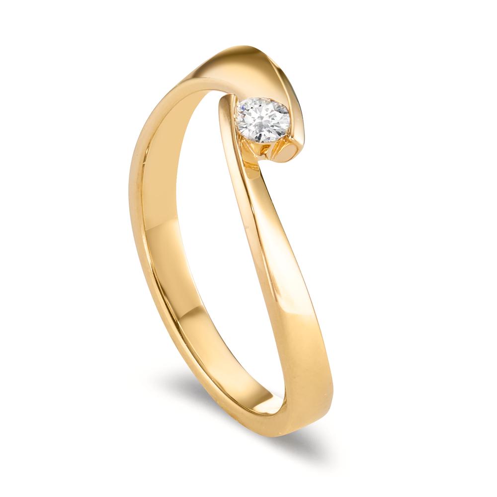 Anello solitario Oro giallo 750/18 carati Diamante 0.09 ct, w-si