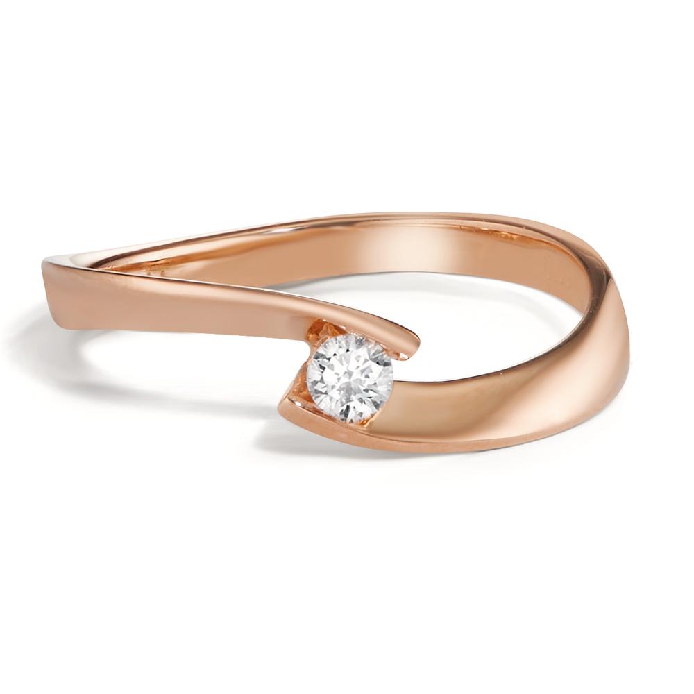 Anello solitario Oro rosso 750/18 carati Diamante 0.09 ct, w-si