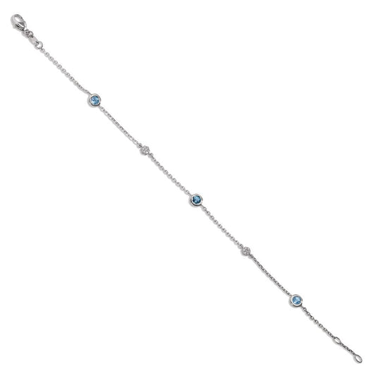 Bracciale Oro bianco 750/18 carati Topazio 17-18 cm